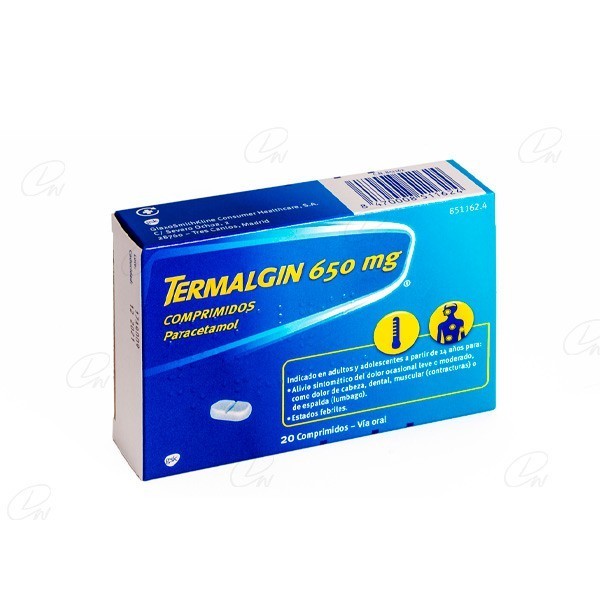TERMALGIN 650 MG 20 COMP