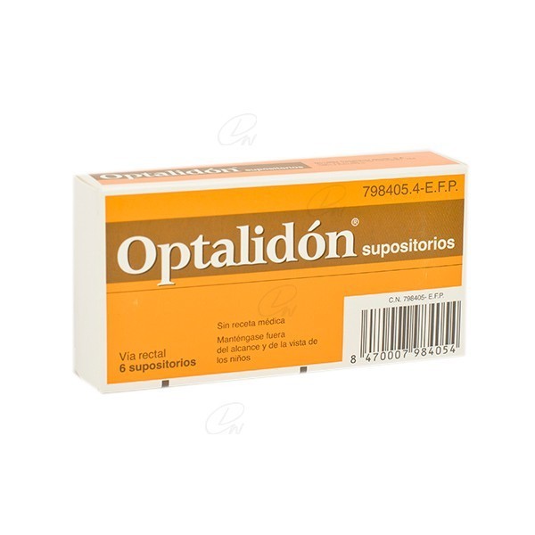 OPTALIDON SUPOSITORIOS, 6 supositorios