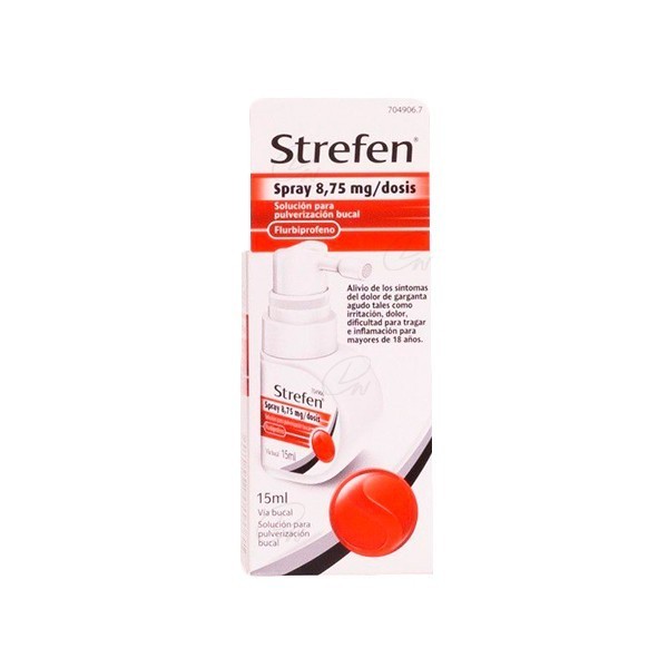 STREFEN SPRAY 8,75 MG/DOSIS SOLUCION PARA PULVERIZACION BUCAL, 15 ml