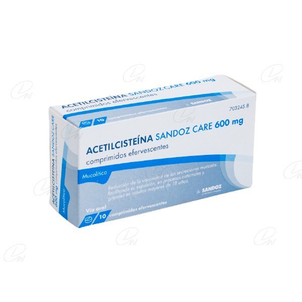 SANDOZCARE MUCOLITICO 600 mg comprimidos efervescentes EFG, 10 comprimidos
