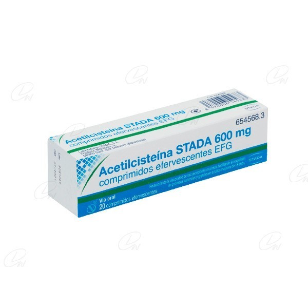 ACETILCISTEINA STADA EFG 600 MG 20 COMPRIMIDOS EFERVESCENTES (TUBO)