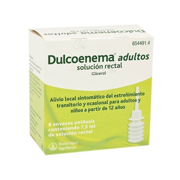 DULCOLAXO GLICEROL  6,75 g SOLUCION RECTAL, 6 enemas de 75 ml