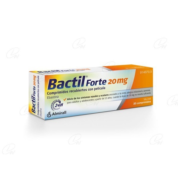 BACTIL FORTE 20 mg COMPRIMIDOS RECUBIERTOS CON PELICULA, 20 comprimidos